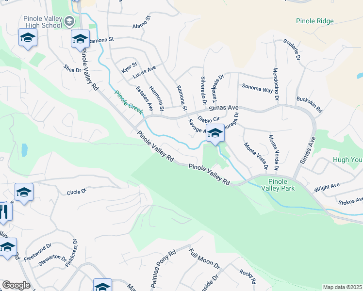map of restaurants, bars, coffee shops, grocery stores, and more near 2420 Tomar Court in Pinole