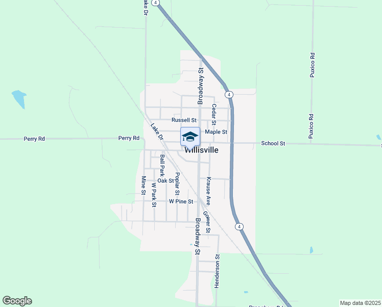 map of restaurants, bars, coffee shops, grocery stores, and more near in Willisville