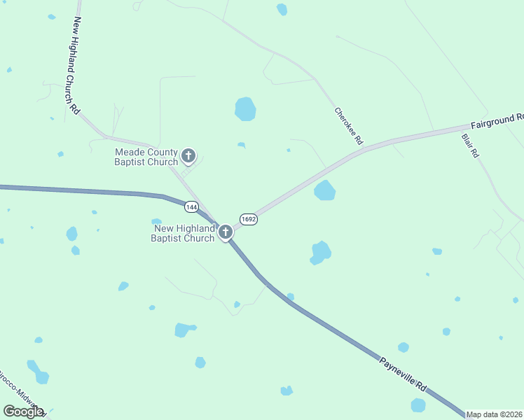 map of restaurants, bars, coffee shops, grocery stores, and more near 4080 Kentucky 1692 in Brandenburg