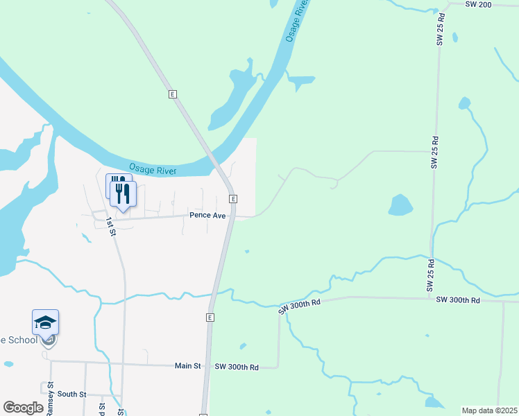 map of restaurants, bars, coffee shops, grocery stores, and more near 815 Bubford Avenue in Osceola