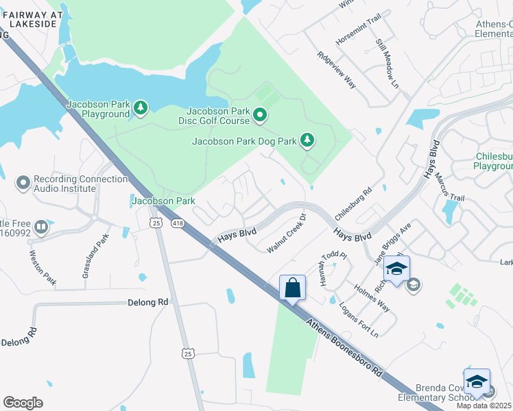 map of restaurants, bars, coffee shops, grocery stores, and more near 197 Acorn Falls Drive in Lexington