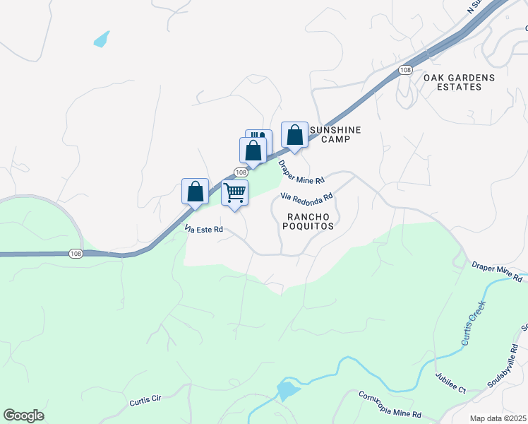 map of restaurants, bars, coffee shops, grocery stores, and more near 19816 Via Redonda Road in Sonora