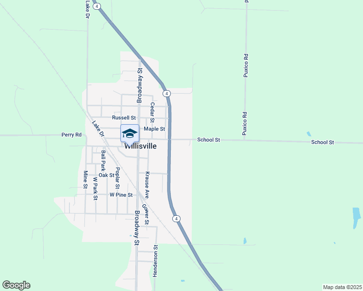 map of restaurants, bars, coffee shops, grocery stores, and more near 1003-1009 School Street in Percy