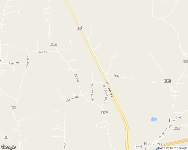 map of restaurants, bars, coffee shops, grocery stores, and more near 12210 Private Drive 8019 in Rolla