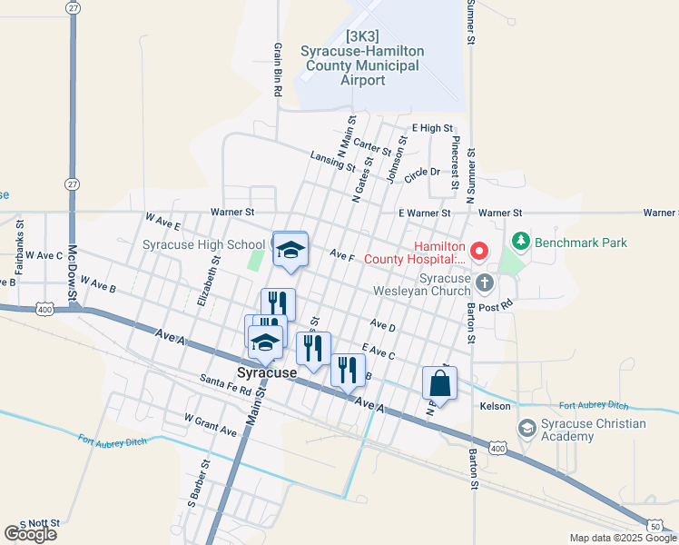 map of restaurants, bars, coffee shops, grocery stores, and more near 501-521 North Gates Street in Syracuse