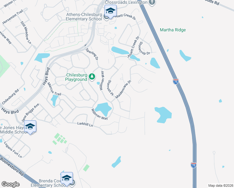 map of restaurants, bars, coffee shops, grocery stores, and more near 641 Maidencane Drive in Lexington