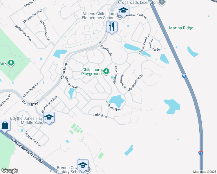 map of restaurants, bars, coffee shops, grocery stores, and more near 4557 Willman Way in Lexington