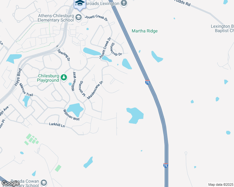 map of restaurants, bars, coffee shops, grocery stores, and more near 4640 Honeycomb Trail in Lexington
