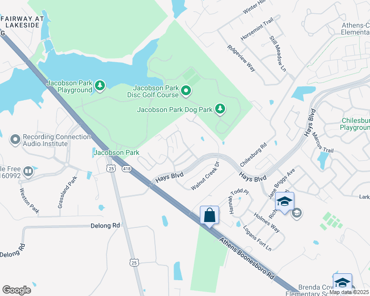 map of restaurants, bars, coffee shops, grocery stores, and more near 197 Acorn Falls Drive in Lexington