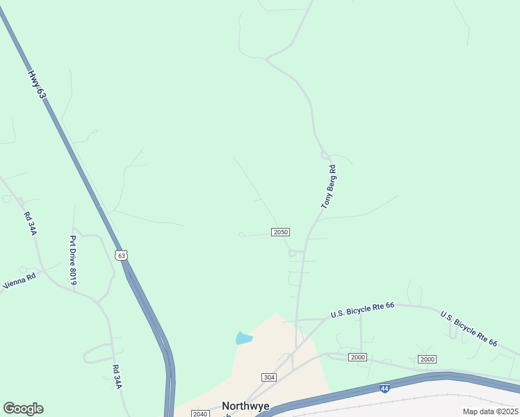 map of restaurants, bars, coffee shops, grocery stores, and more near 12255 County Road 2050 in Rolla
