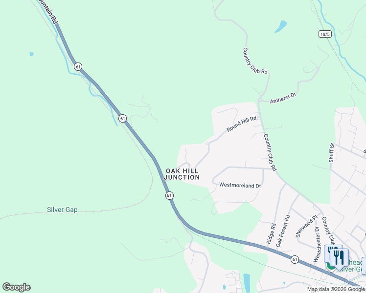map of restaurants, bars, coffee shops, grocery stores, and more near 508 Round Hill Rd in Oak Hill