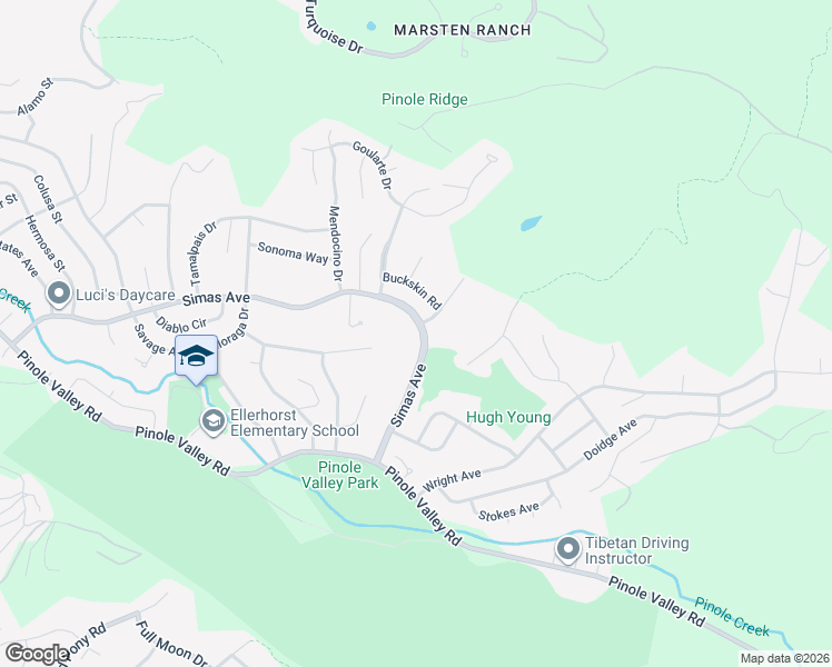 map of restaurants, bars, coffee shops, grocery stores, and more near 2902 Simas Avenue in Pinole