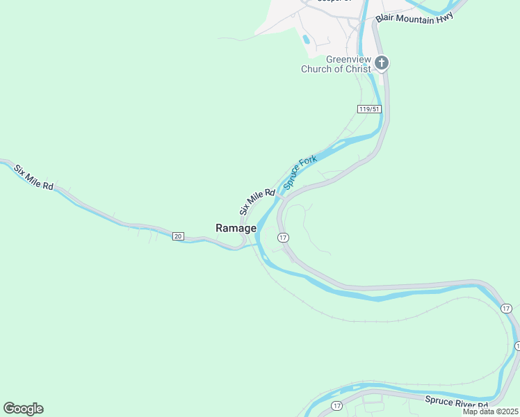 map of restaurants, bars, coffee shops, grocery stores, and more near Blair Mountain Highway in Jeffrey