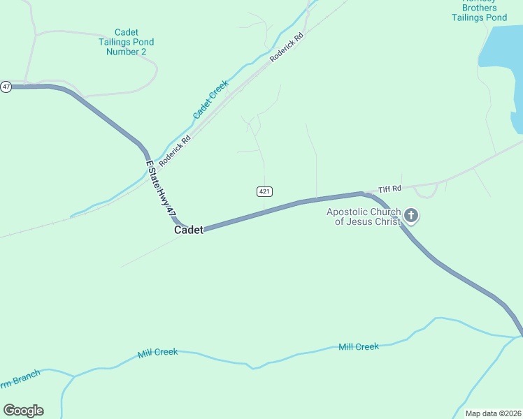 map of restaurants, bars, coffee shops, grocery stores, and more near Cadet Road in Cadet