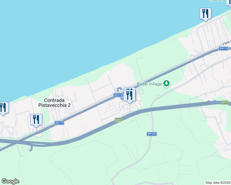 map of restaurants, bars, coffee shops, grocery stores, and more near 8 Viale Delle Tribune in Città metropolitana di Palermo