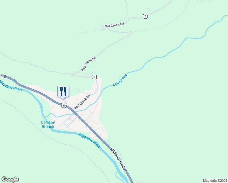 map of restaurants, bars, coffee shops, grocery stores, and more near 371 CCC Road in Charmco