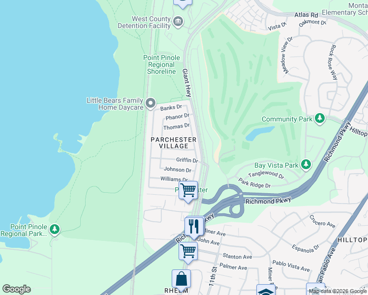 map of restaurants, bars, coffee shops, grocery stores, and more near 808 Payne Drive in Richmond
