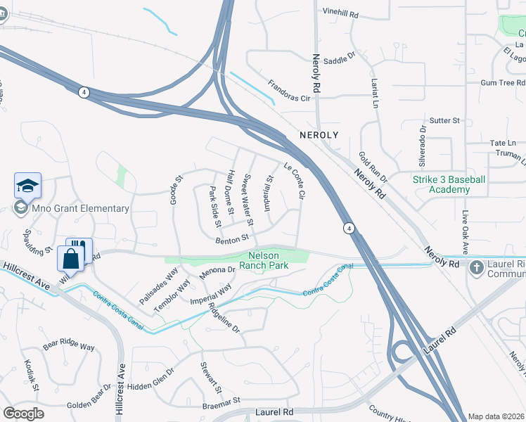 map of restaurants, bars, coffee shops, grocery stores, and more near 4633 Imperial Street in Antioch