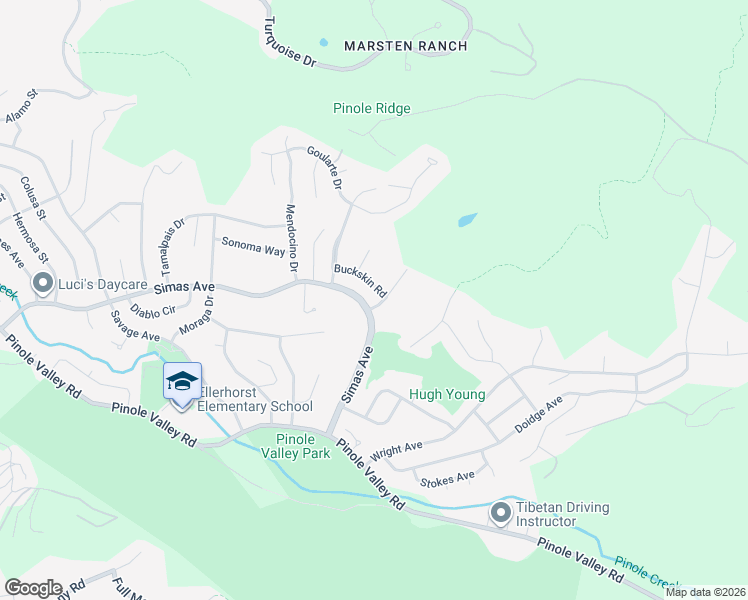 map of restaurants, bars, coffee shops, grocery stores, and more near 2865 Simas Avenue in Pinole