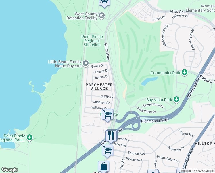 map of restaurants, bars, coffee shops, grocery stores, and more near 808 Payne Drive in Richmond