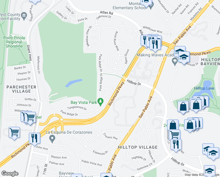 map of restaurants, bars, coffee shops, grocery stores, and more near 323 Hawk Ridge Drive in Richmond