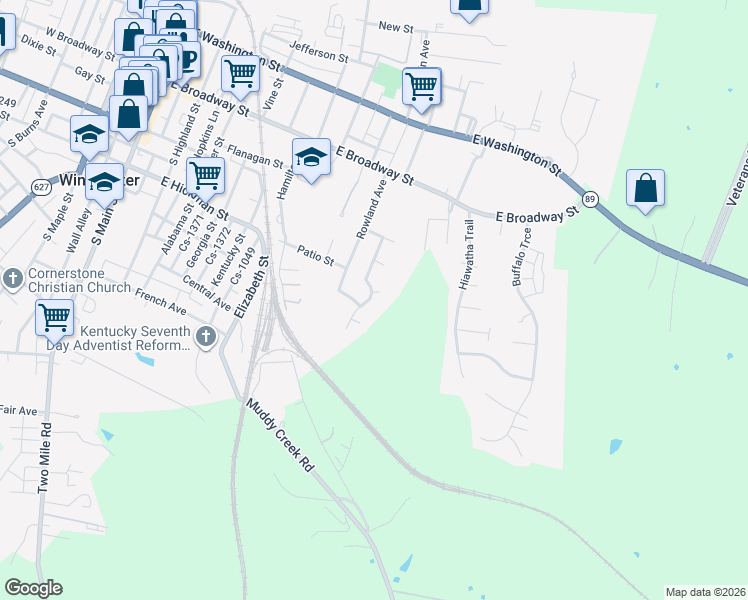 map of restaurants, bars, coffee shops, grocery stores, and more near 217 Baldwin Avenue in Winchester