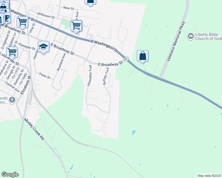 map of restaurants, bars, coffee shops, grocery stores, and more near 200 Buffalo Trace in Winchester
