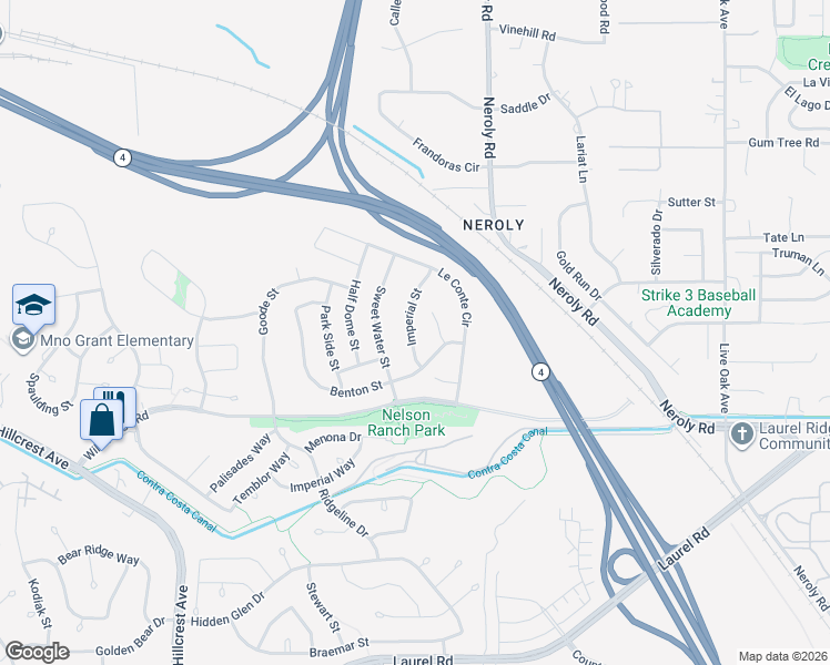 map of restaurants, bars, coffee shops, grocery stores, and more near 4633 Imperial Street in Antioch