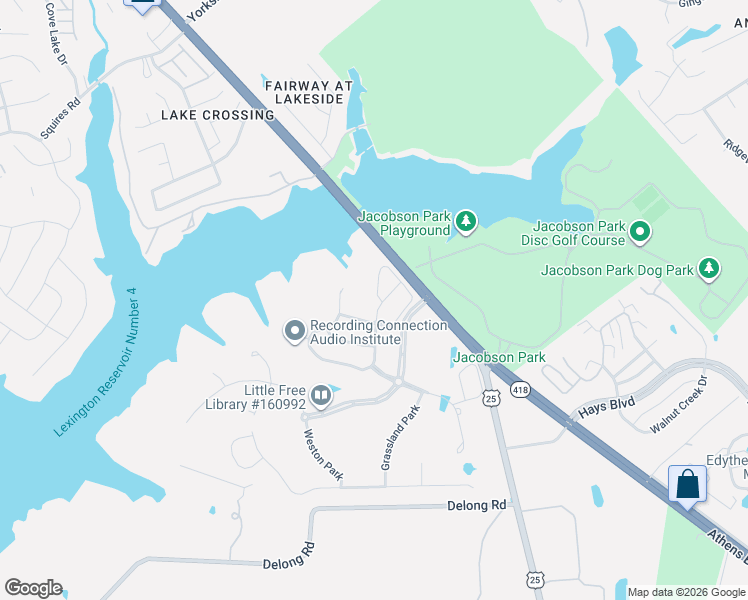 map of restaurants, bars, coffee shops, grocery stores, and more near 112 Somersly Place in Lexington