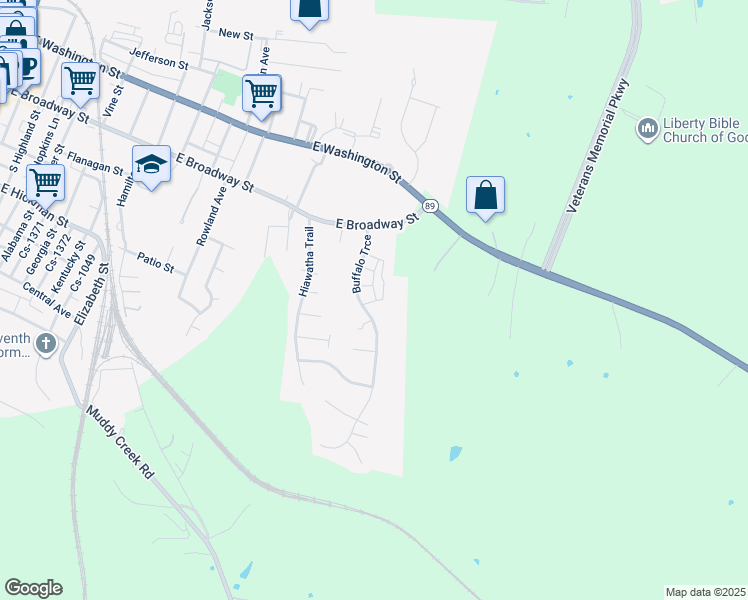 map of restaurants, bars, coffee shops, grocery stores, and more near 190 Buffalo Trace in Winchester