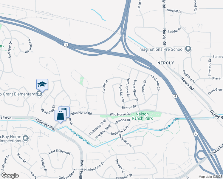 map of restaurants, bars, coffee shops, grocery stores, and more near 4528 Benton Street in Antioch