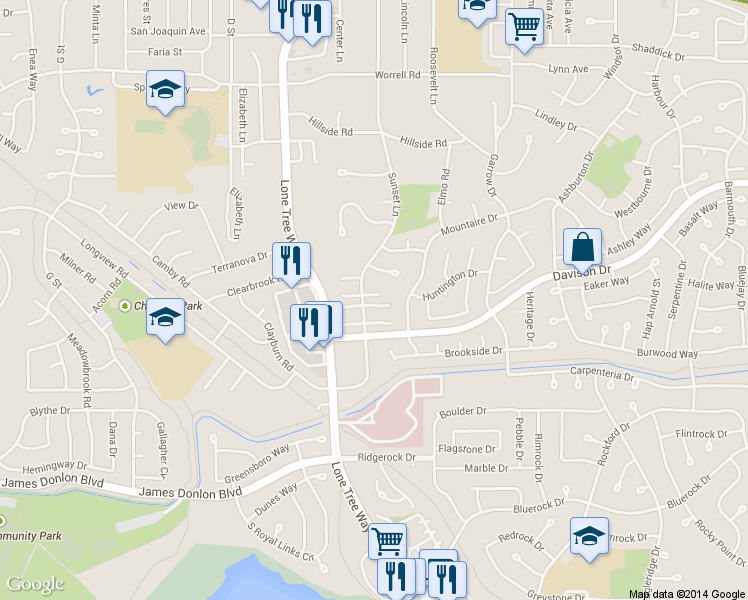 map of restaurants, bars, coffee shops, grocery stores, and more near 46 El Capitan Lane in Antioch