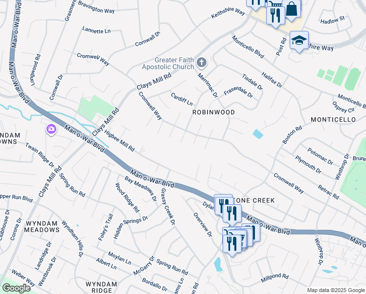 map of restaurants, bars, coffee shops, grocery stores, and more near 3518 Birkenhead Ct in Lexington