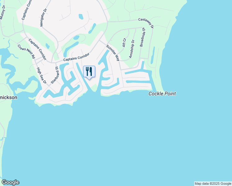 map of restaurants, bars, coffee shops, grocery stores, and more near 37361-37455 Bayside Drive in Greenbackville