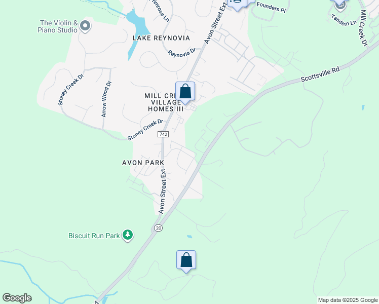 map of restaurants, bars, coffee shops, grocery stores, and more near 4128 Dauphin Drive in Charlottesville