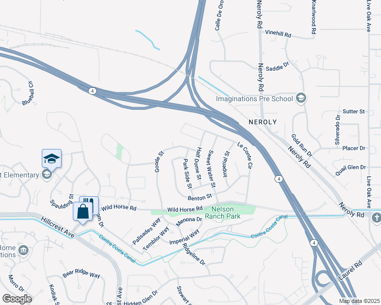 map of restaurants, bars, coffee shops, grocery stores, and more near 4493 Goode Street in Antioch