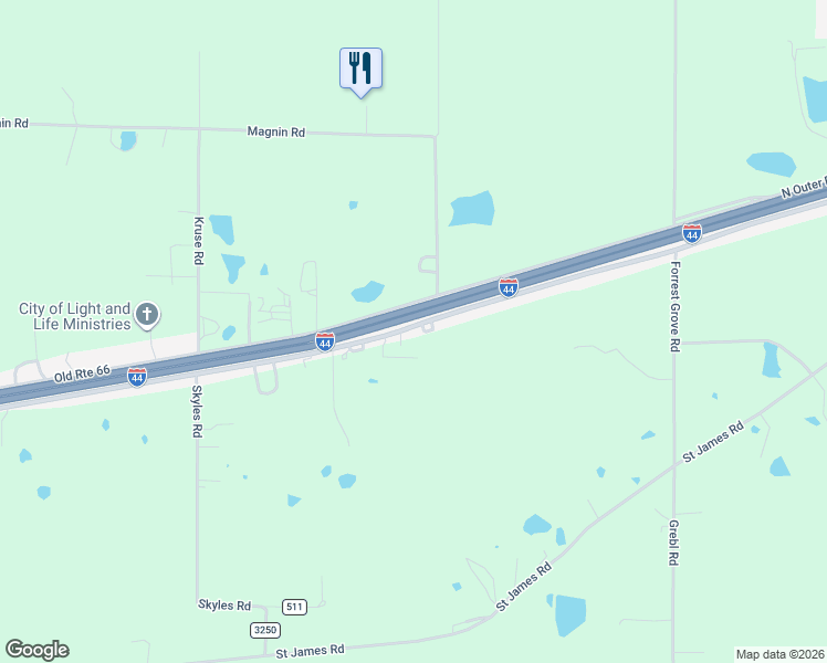 map of restaurants, bars, coffee shops, grocery stores, and more near 14312 Dillon Outer Road in Saint James