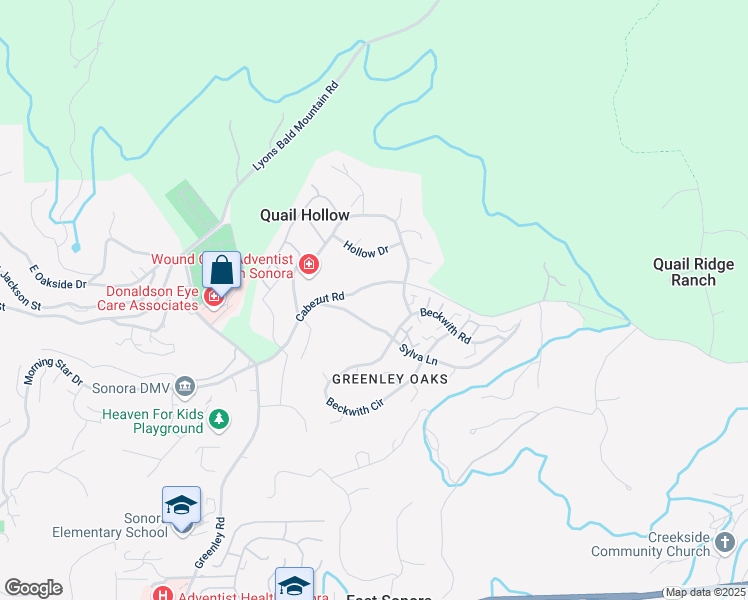 map of restaurants, bars, coffee shops, grocery stores, and more near 12925 Cabezut Rd in Sonora
