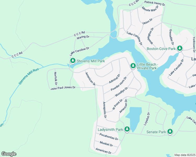 map of restaurants, bars, coffee shops, grocery stores, and more near 131 New Providence Drive in Ruther Glen
