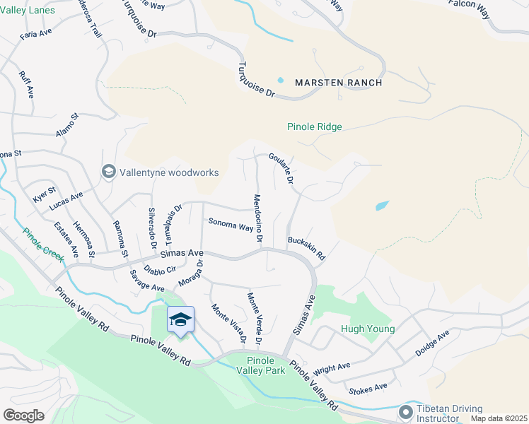 map of restaurants, bars, coffee shops, grocery stores, and more near 2673 Mendocino Drive in Pinole