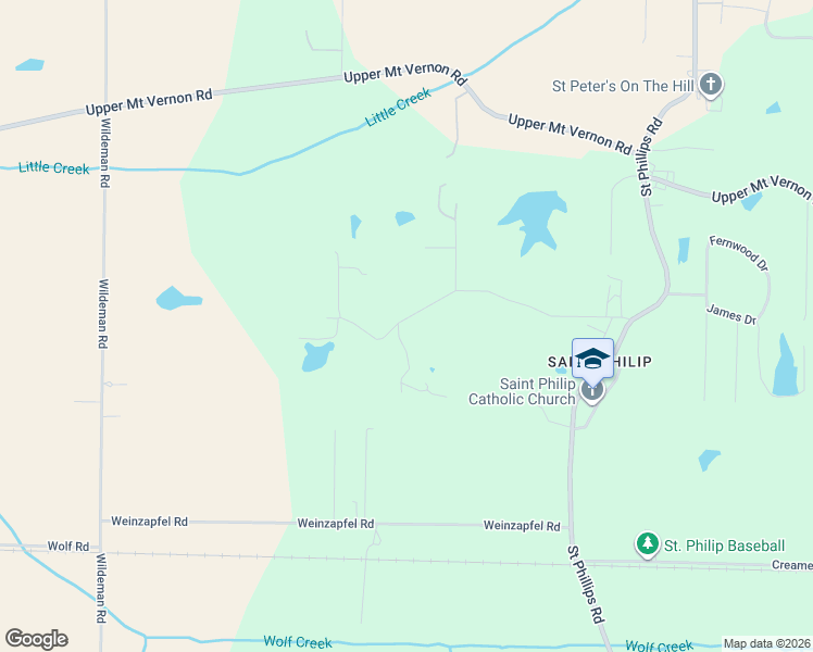 map of restaurants, bars, coffee shops, grocery stores, and more near 10680-10770 Altheide Road in Mount Vernon