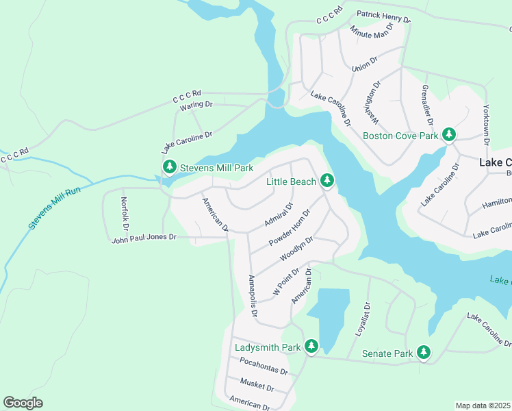 map of restaurants, bars, coffee shops, grocery stores, and more near 120 New Providence Drive in Ruther Glen