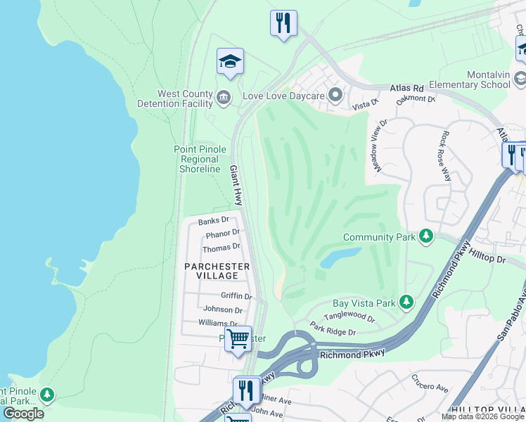 map of restaurants, bars, coffee shops, grocery stores, and more near 4158 Markovich Court in Richmond