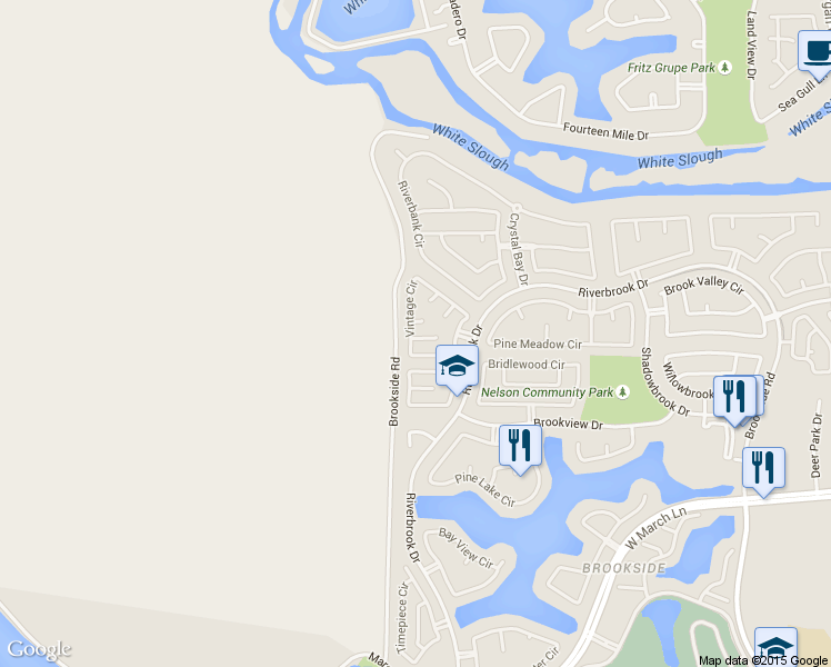 map of restaurants, bars, coffee shops, grocery stores, and more near 4336 Heritage Place in Stockton