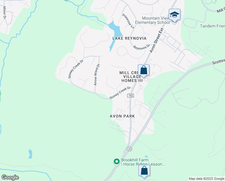 map of restaurants, bars, coffee shops, grocery stores, and more near 205 Homestead Lane in Charlottesville