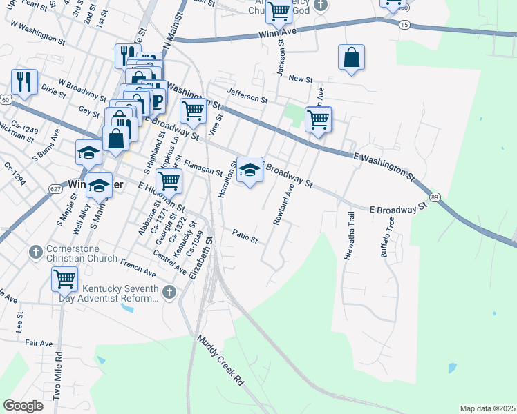 map of restaurants, bars, coffee shops, grocery stores, and more near 29 Memorial Park Avenue in Winchester
