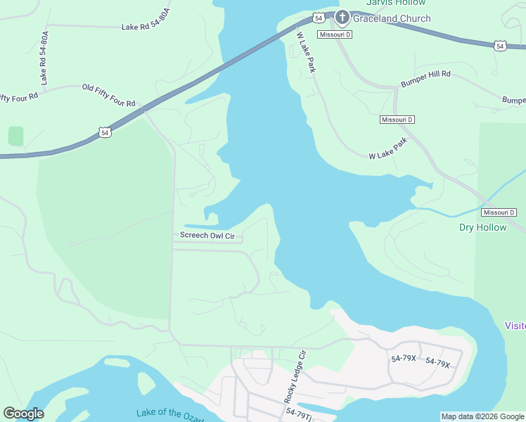 map of restaurants, bars, coffee shops, grocery stores, and more near 99 54-79D in Camdenton