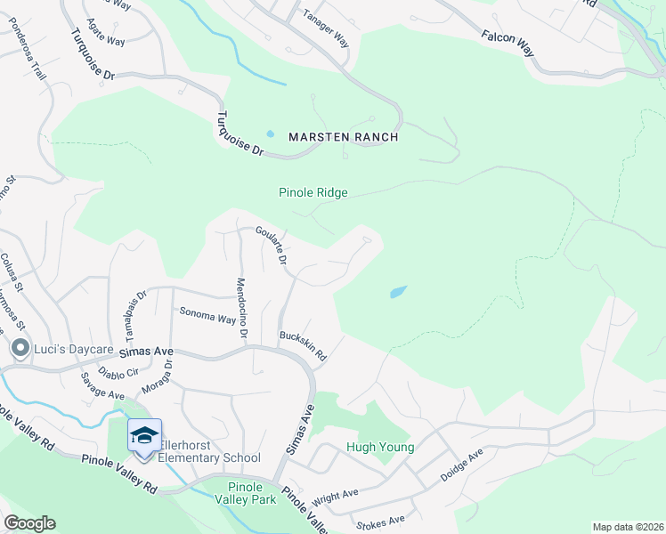 map of restaurants, bars, coffee shops, grocery stores, and more near 2817 Poulus Court in Pinole