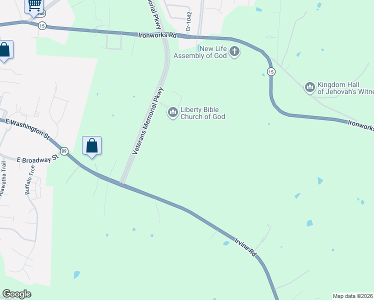 map of restaurants, bars, coffee shops, grocery stores, and more near 1480 Irvine Road in Winchester