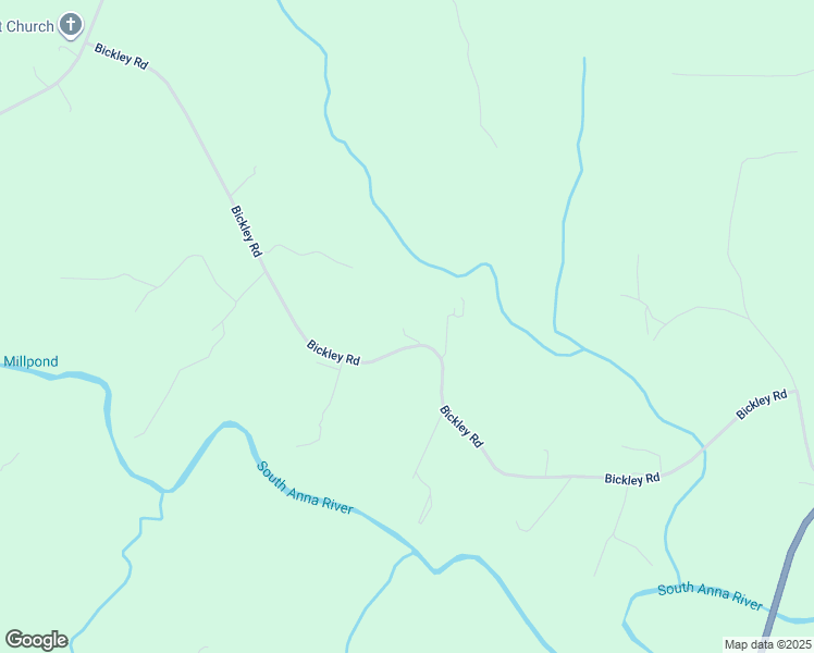 map of restaurants, bars, coffee shops, grocery stores, and more near 1056 Bickley Road in Louisa